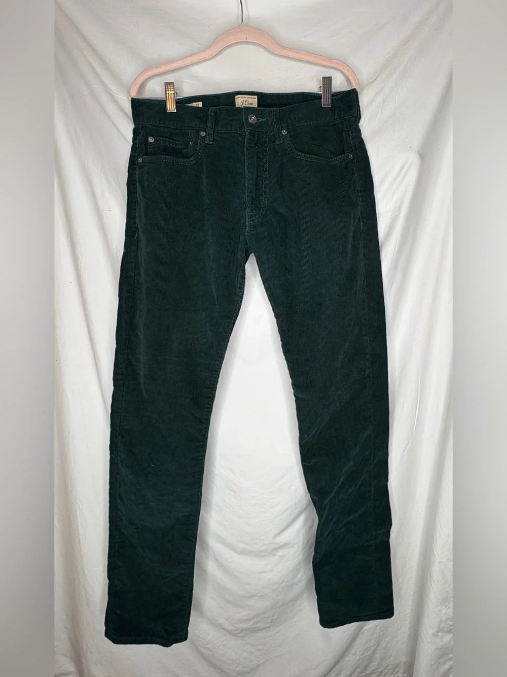J.Crew Men’s Corduroy Pants Dark Forest Green 5 Pocket Straight Leg Size 30x32
